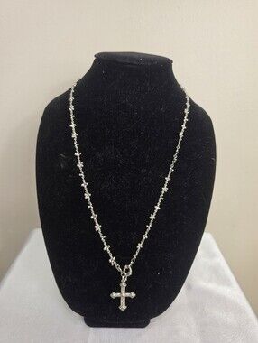 Silver Cross Pendant Necklace - Women's Silver Religious Jewelry